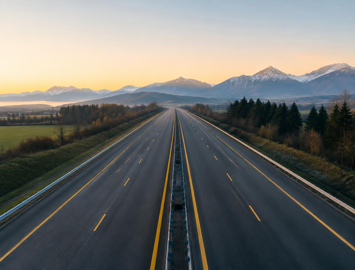 Autobahn Richtung Alpen